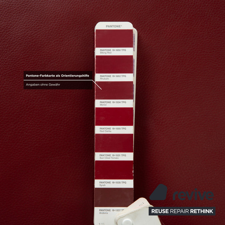 Willi Schillig Loop Leder Hocker Rot Weinrot