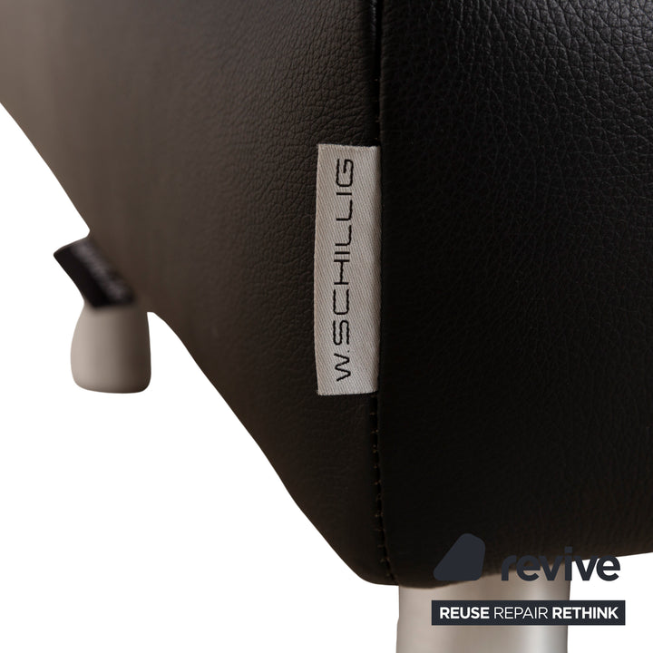 Willi Schillig Loop Leder Hocker Schwarz