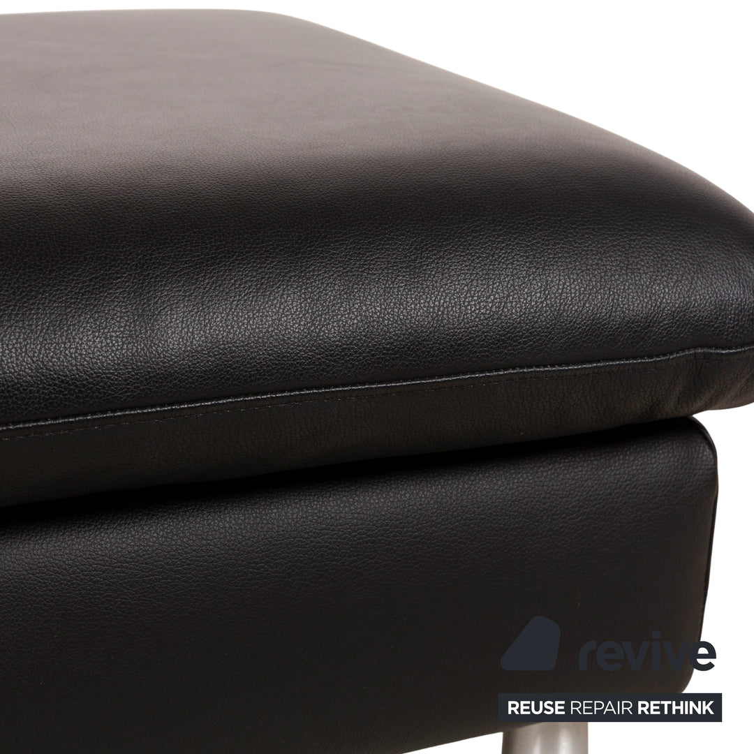 Willi Schillig Loop Leder Hocker Schwarz