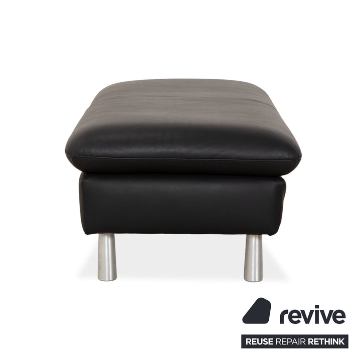 Willi Schillig Loop Leder Hocker Schwarz Anthrazit