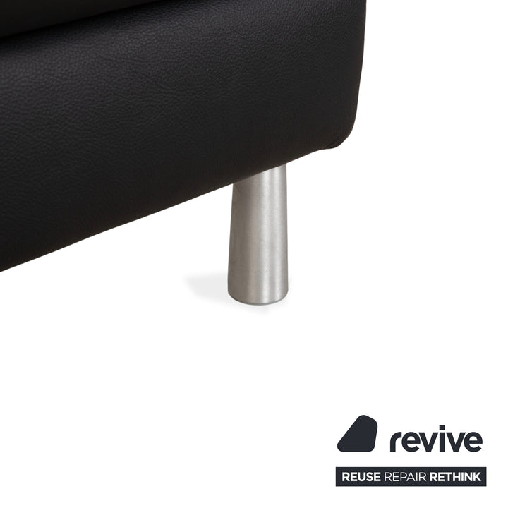Willi Schillig Loop Leather Stool Black Anthracite