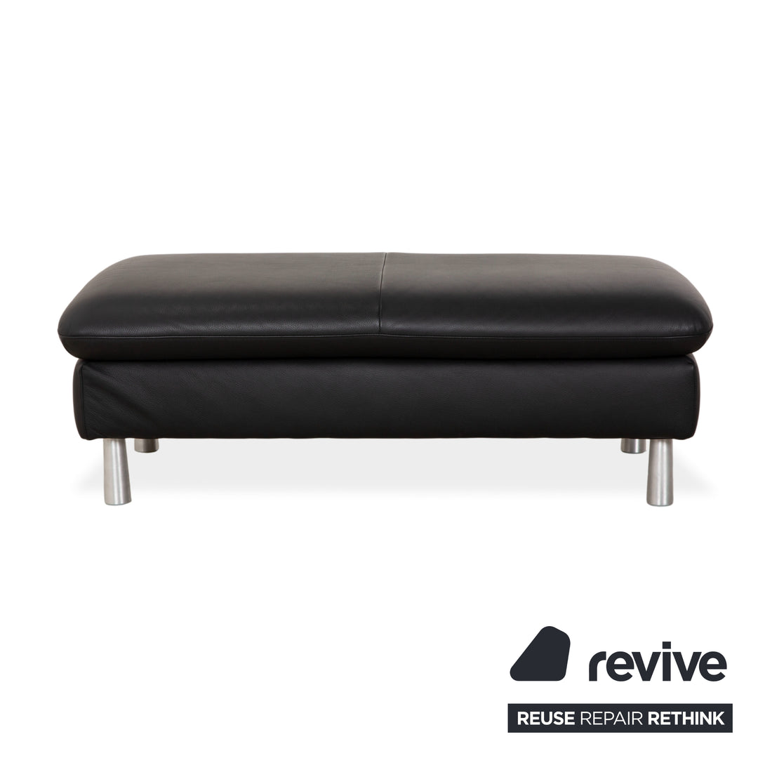 Willi Schillig Loop Leather Stool Black Anthracite