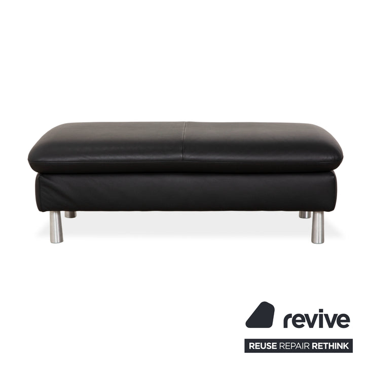 Willi Schillig Loop Leather Stool Black Anthracite