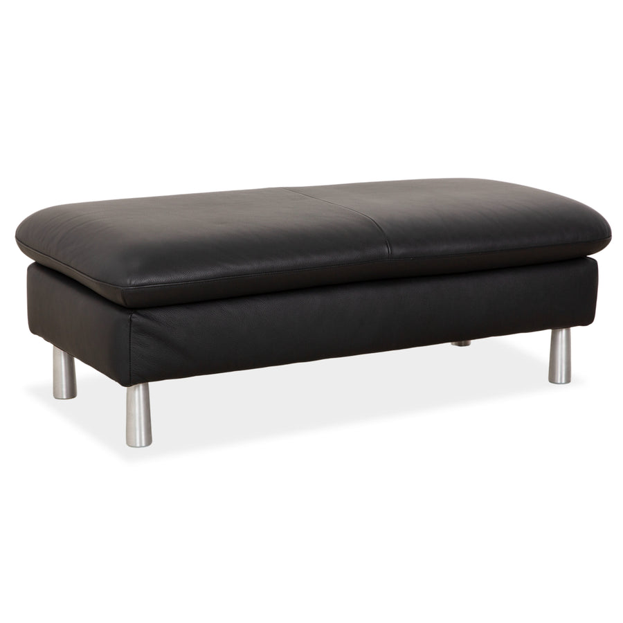 Willi Schillig Loop Leather Stool Black Anthracite