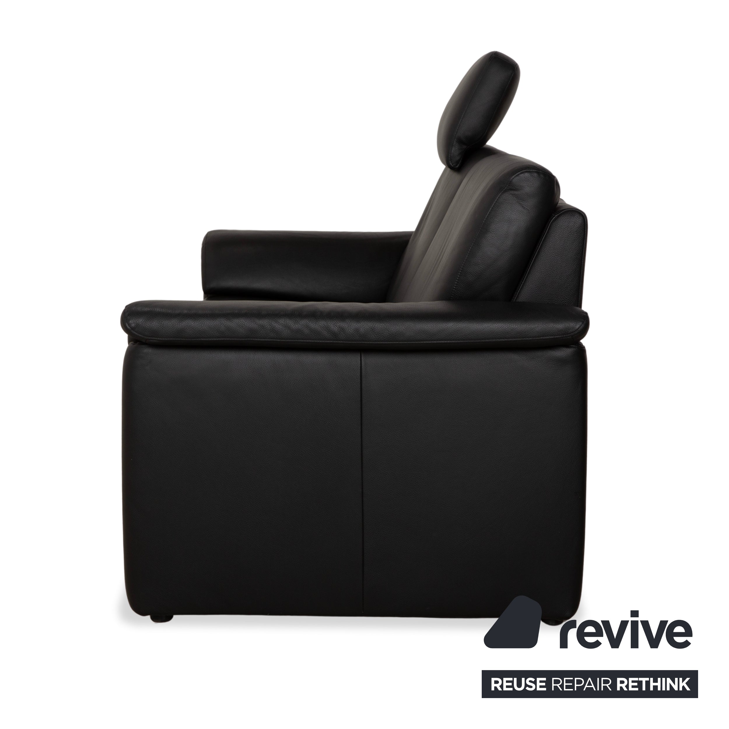 Willi Schillig Lucca Leder Zweisitzer Schwarz Sofa Couch Kopfstütze