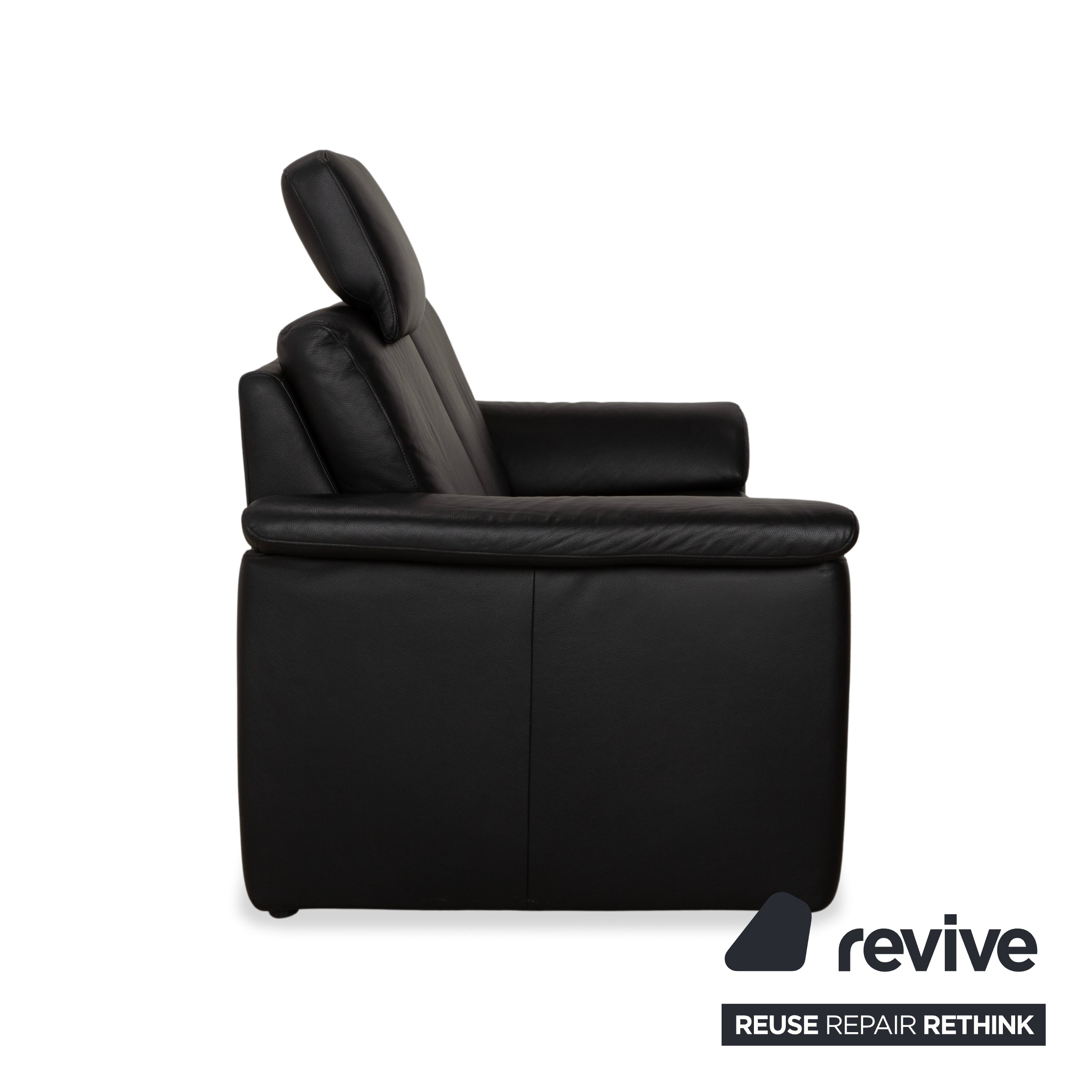 Willi Schillig Lucca Leder Zweisitzer Schwarz Sofa Couch Kopfstütze