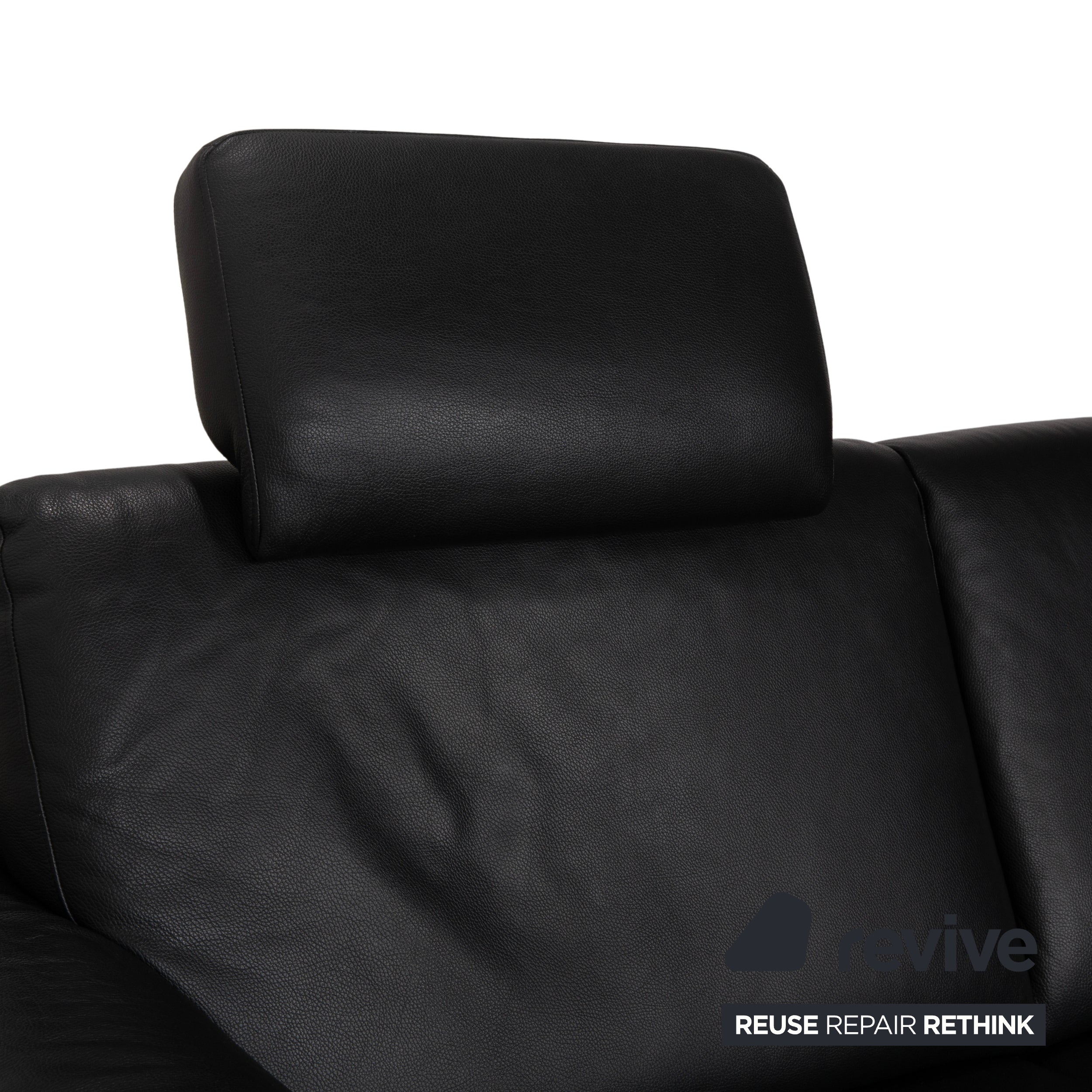 Willi Schillig Lucca Leder Zweisitzer Schwarz Sofa Couch Kopfstütze