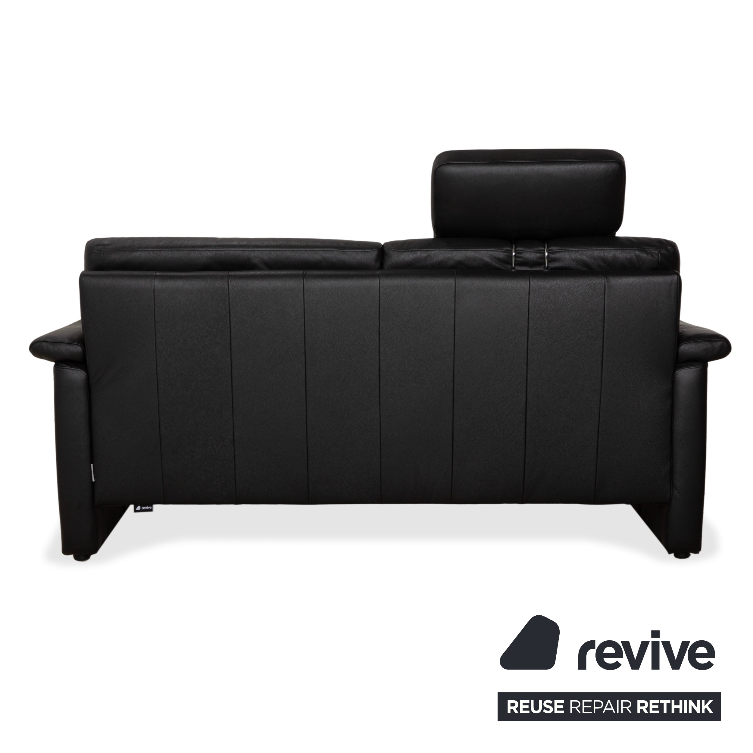 Willi Schillig Lucca Leder Zweisitzer Schwarz Sofa Couch Kopfstütze