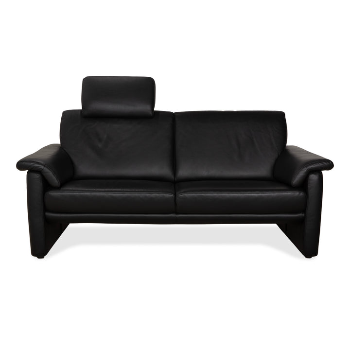 Willi Schillig Lucca Leder Zweisitzer Schwarz Sofa Couch Kopfstütze