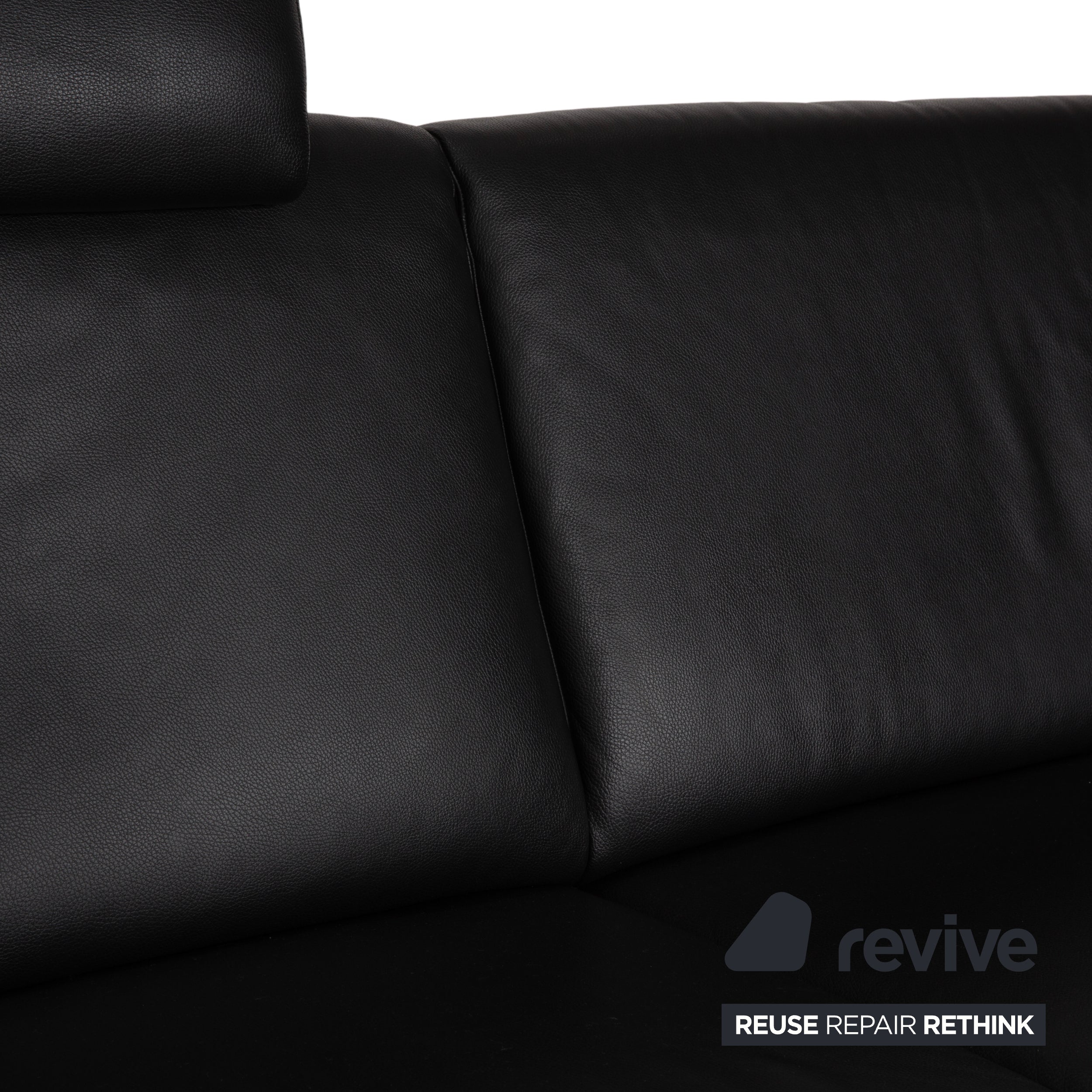 Willi Schillig Lucca Leder Zweisitzer Schwarz Sofa Couch Kopfstütze