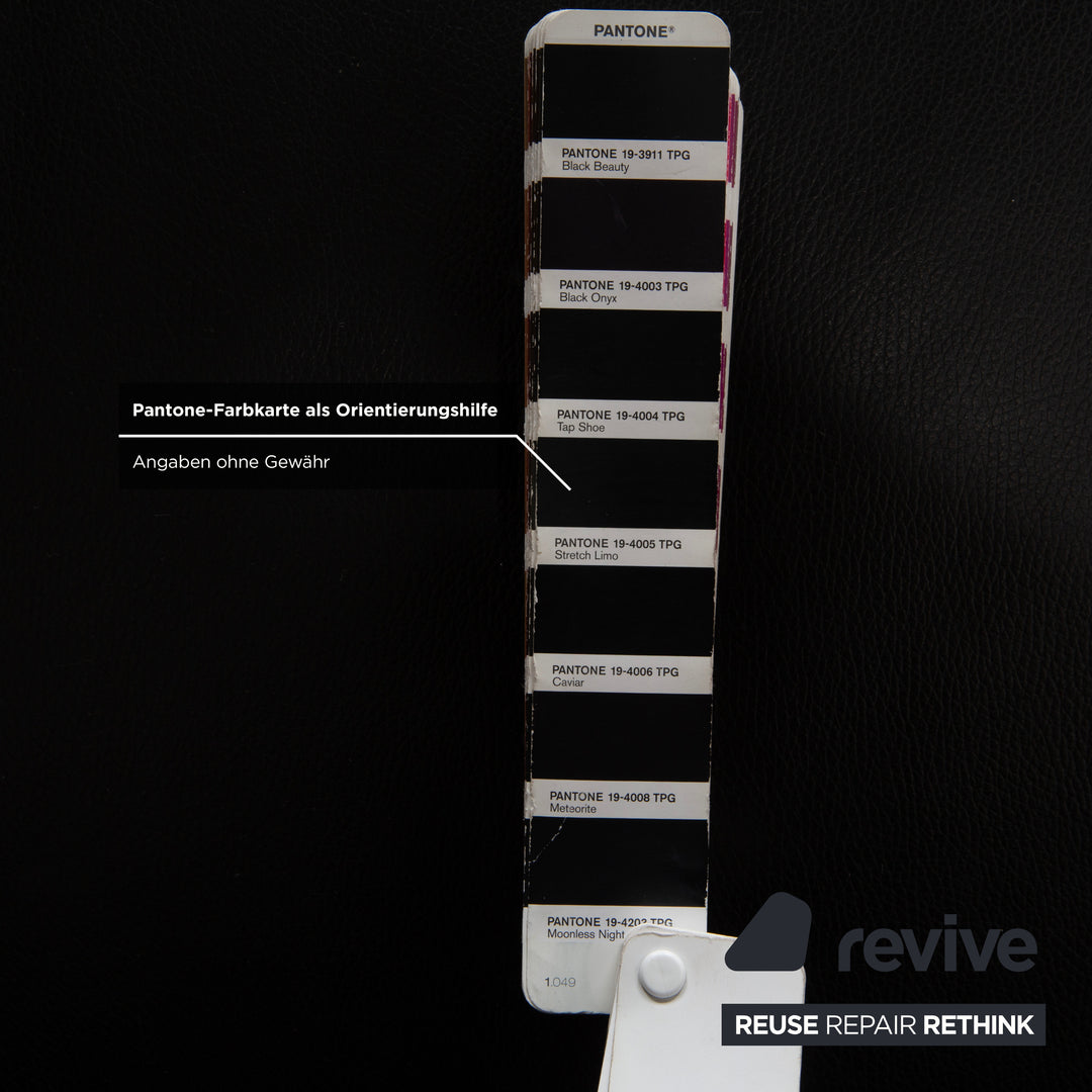 Canapé deux places en cuir noir Willi Schillig Lucca avec appuie-tête