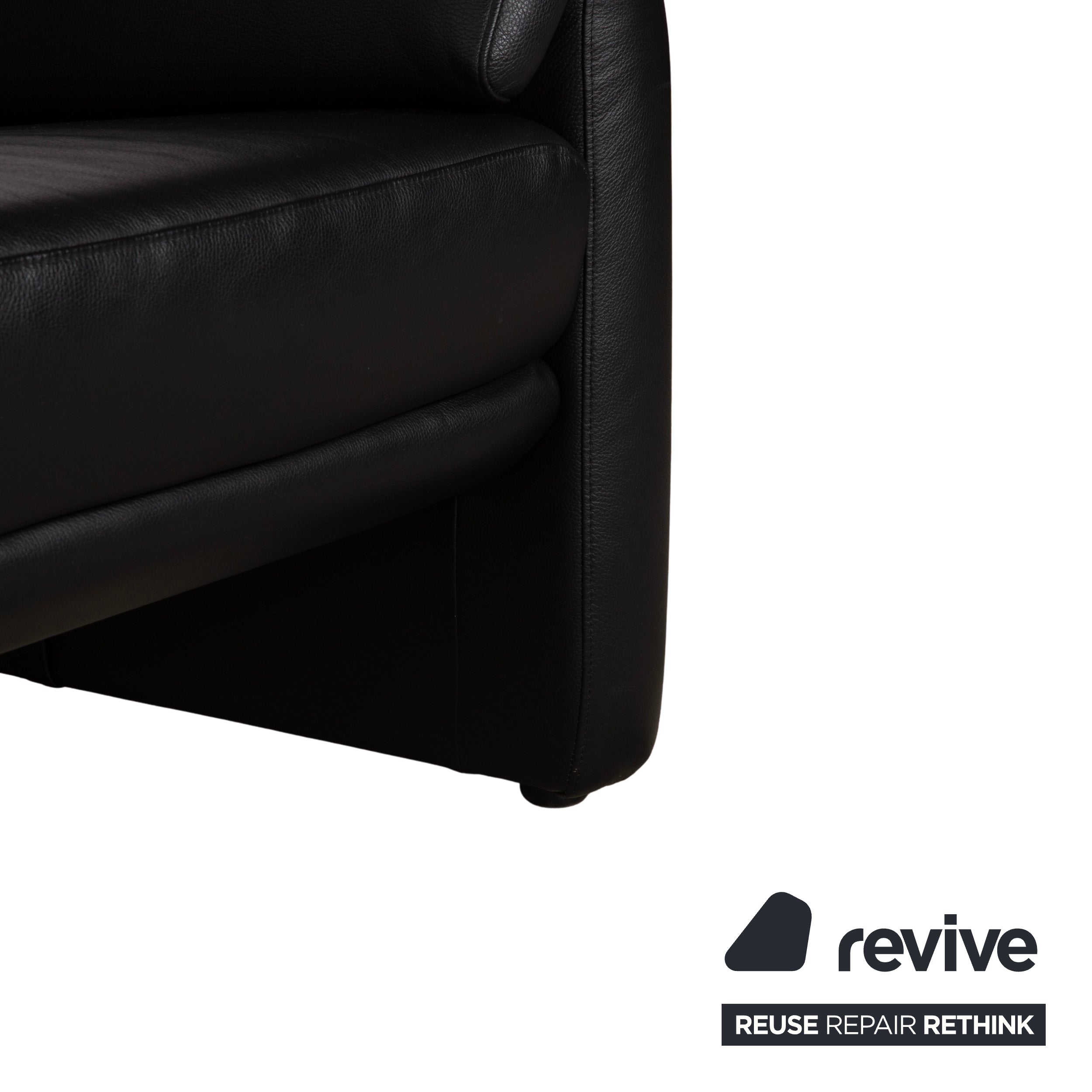 Willi Schillig Lucca Leder Zweisitzer Schwarz Sofa Couch Kopfstütze