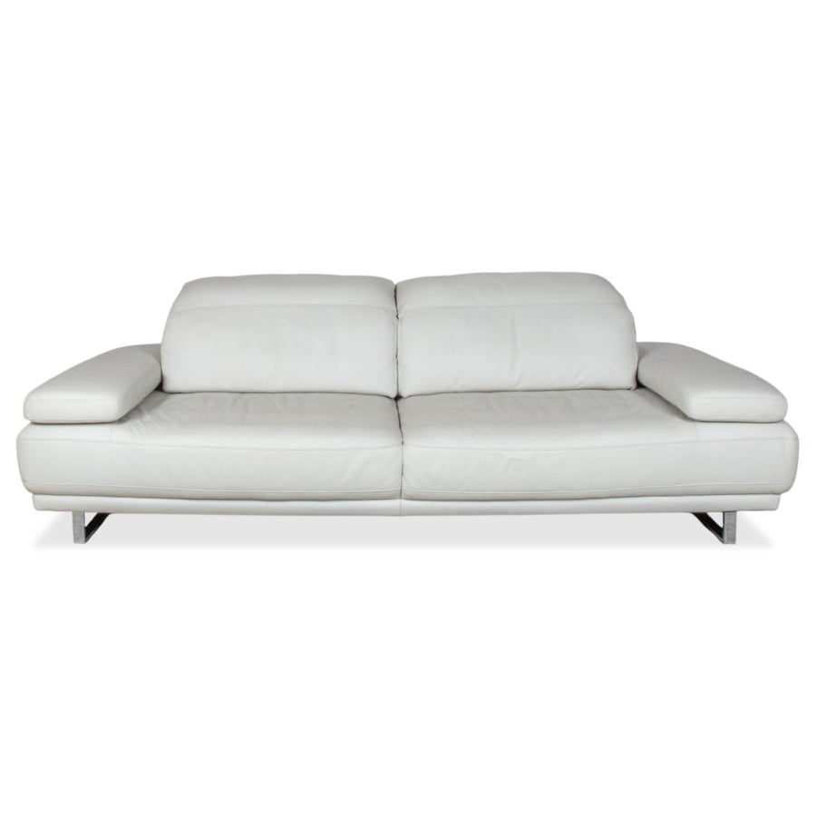 Willi Schillig Magnolia Cuir Canapé Trois Places Gris Clair Fonction Manuelle