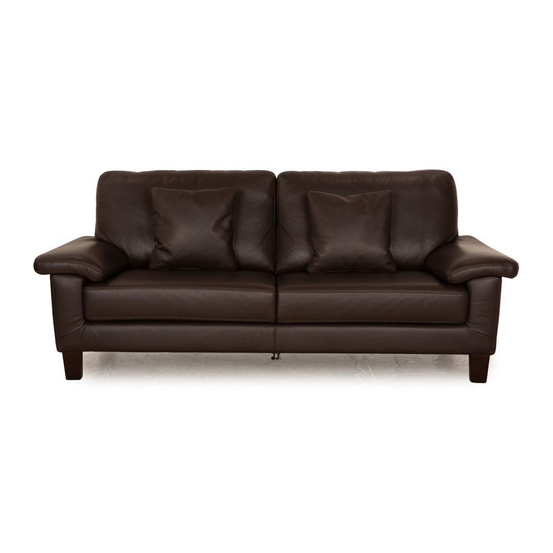 Willi Schillig Matrixx Leder Dreisitzer Braun Dunkelbraun Sofa Couch