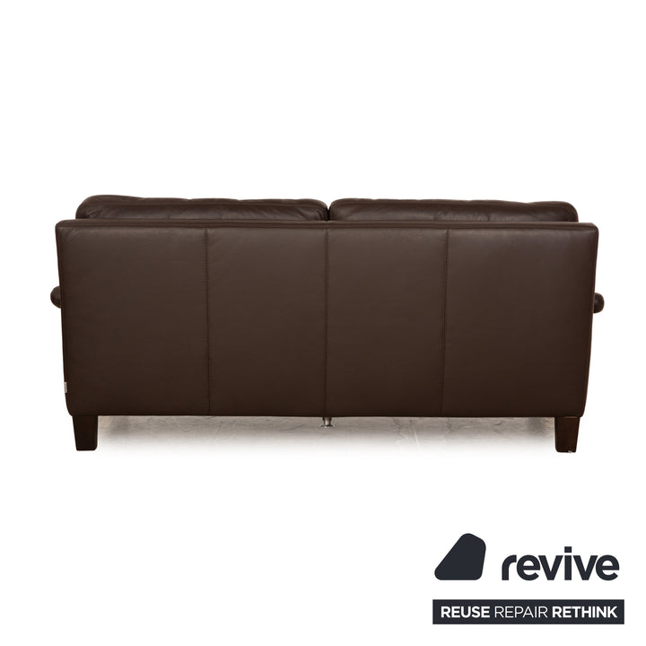 Willi Schillig Matrixx Leather Three-Seater Brown Dark Brown Sofa Couch