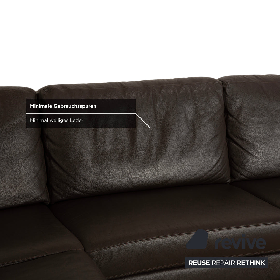 Willi Schillig Matrixx Leder Ecksofa Braun Sofa Couch