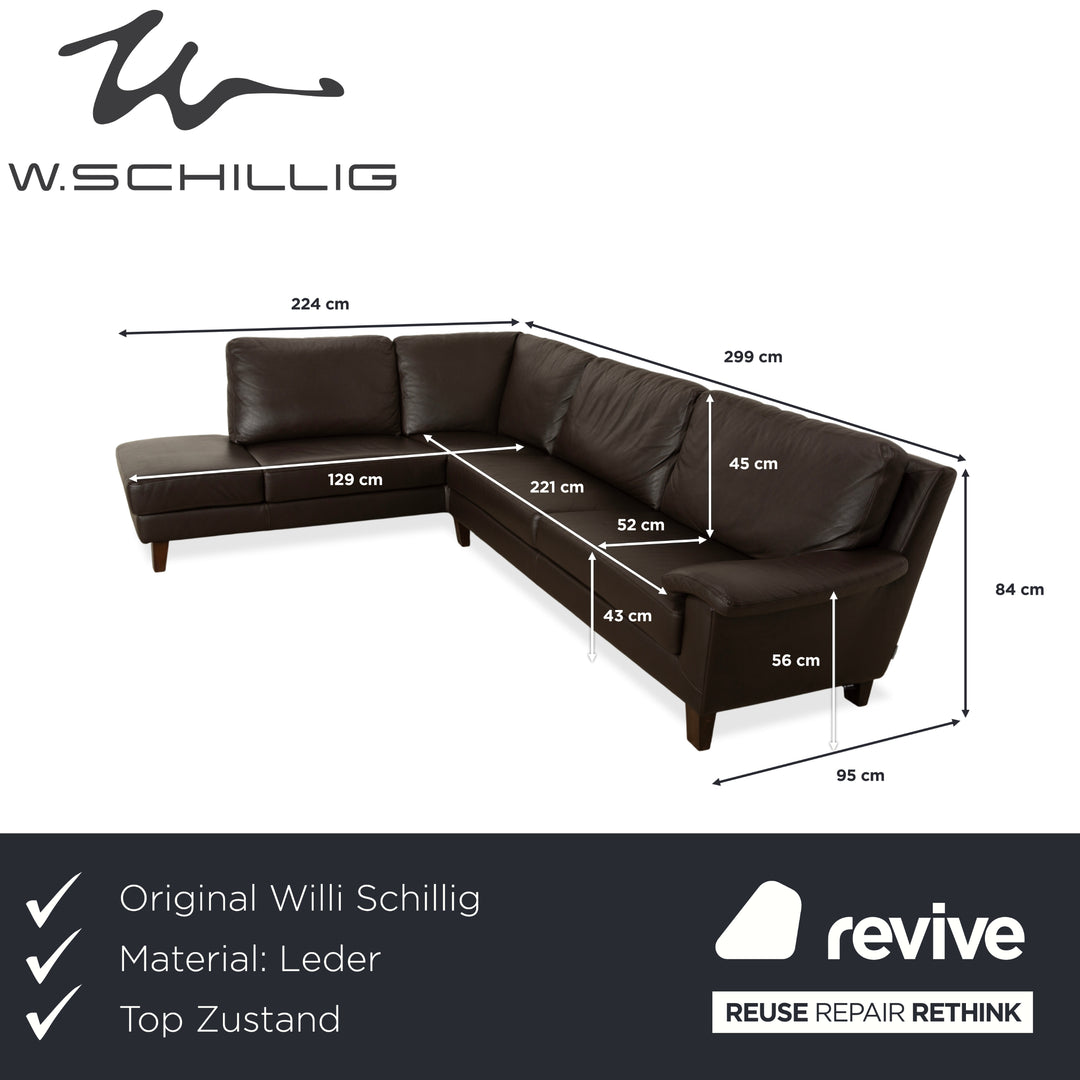 Willi Schillig Matrixx Canapé d'angle en cuir Marron Canapé