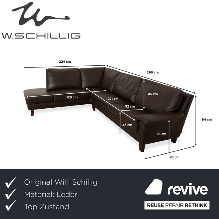 Willi Schillig Matrixx Canapé d'angle en cuir Marron Canapé