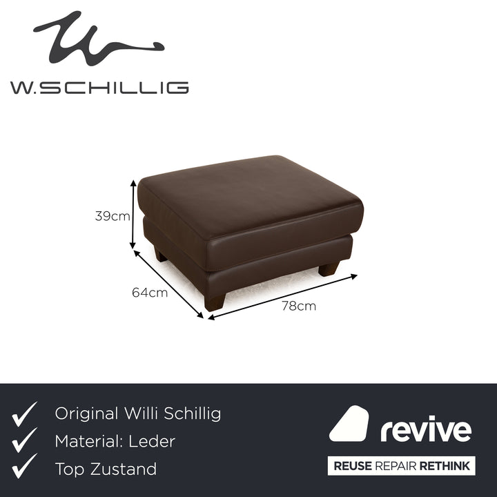 Willi Schillig Matrixx Leather Stool Brown Dark Brown