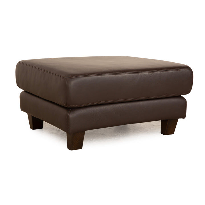 Willi Schillig Matrixx Leather Stool Brown Dark Brown