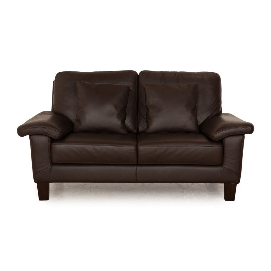 Willi Schillig Matrixx Leather Two-Seater Brown Dark Brown Sofa Couch