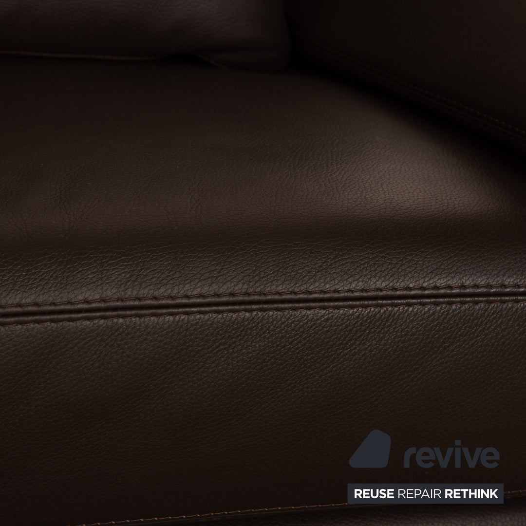 Willi Schillig Matrixx Leather Two-Seater Brown Dark Brown Sofa Couch