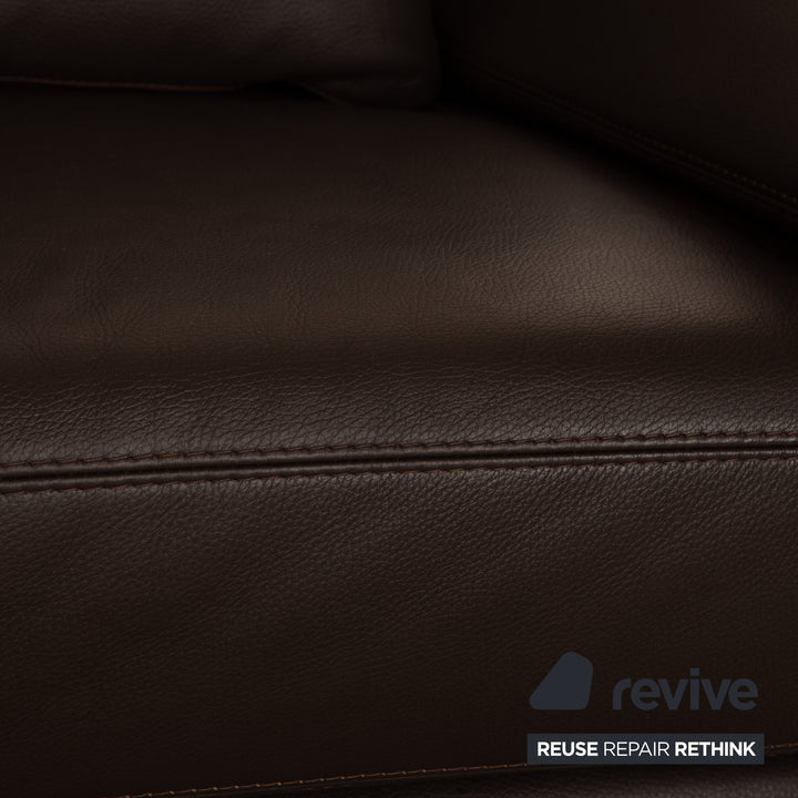 Willi Schillig Matrixx Leather Two-Seater Brown Dark Brown Sofa Couch