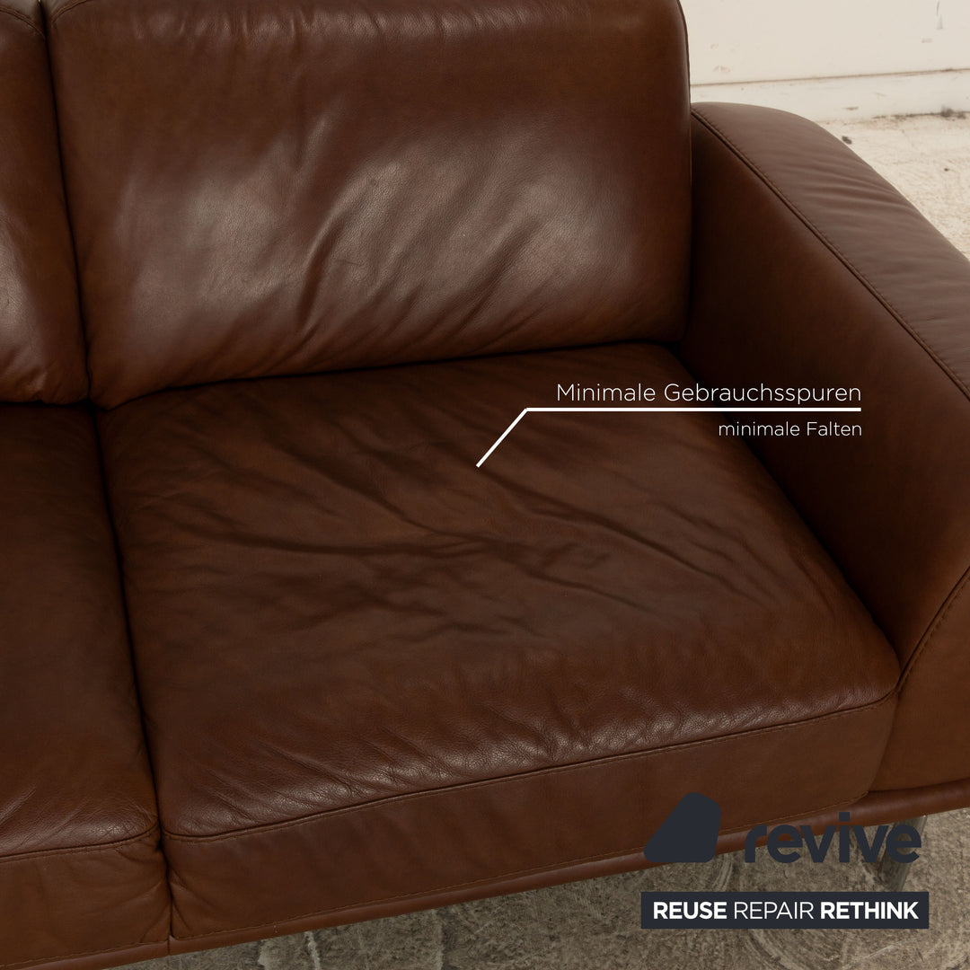 Willi Schillig Montanaa Leder Sofa Garnitur Braun Zweisitzer Couch
