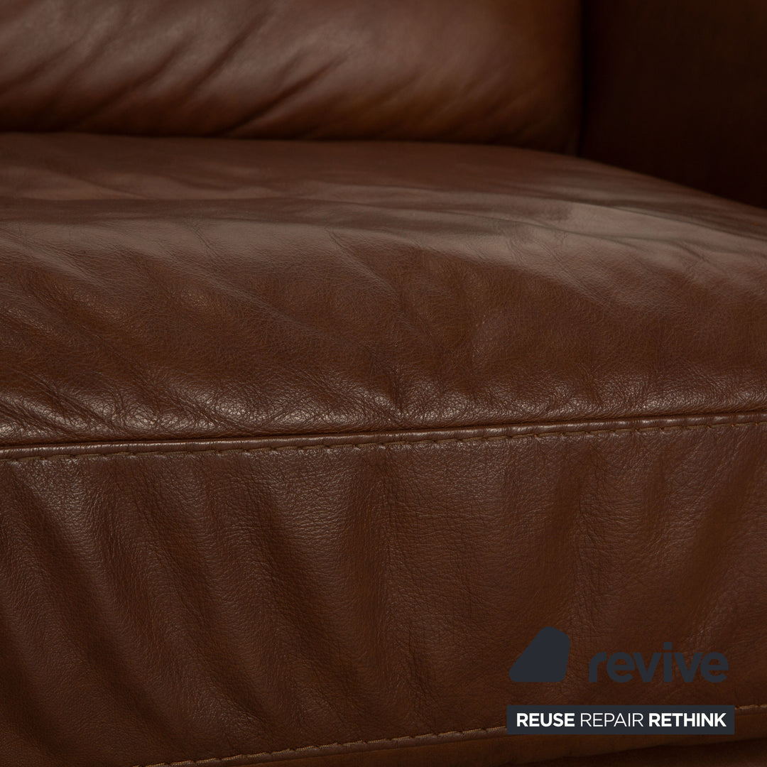 Willi Schillig Montanaa Leder Sofa Garnitur Braun Zweisitzer Couch