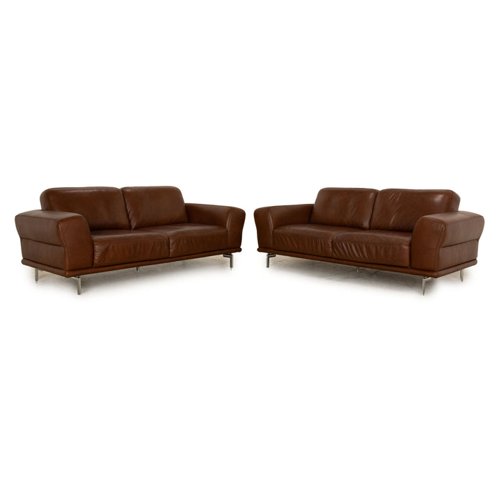 Willi Schillig Montanaa Leder Sofa Garnitur Braun Zweisitzer Couch
