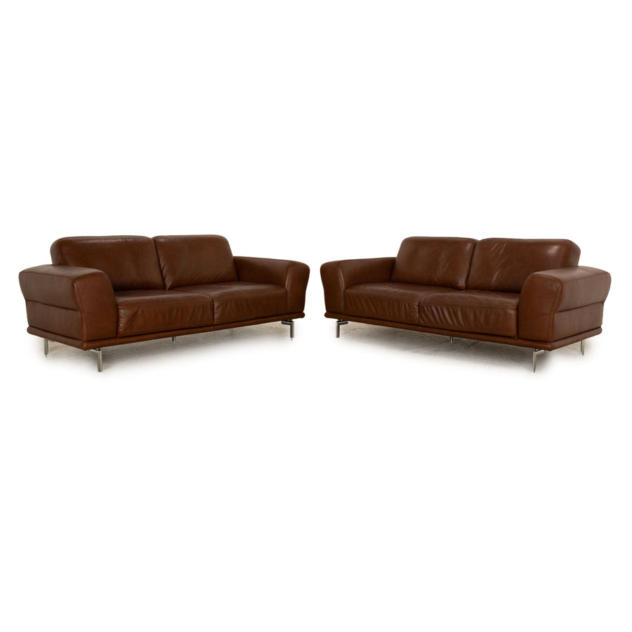 Willi Schillig Montanaa Leder Sofa Garnitur Braun Zweisitzer Couch