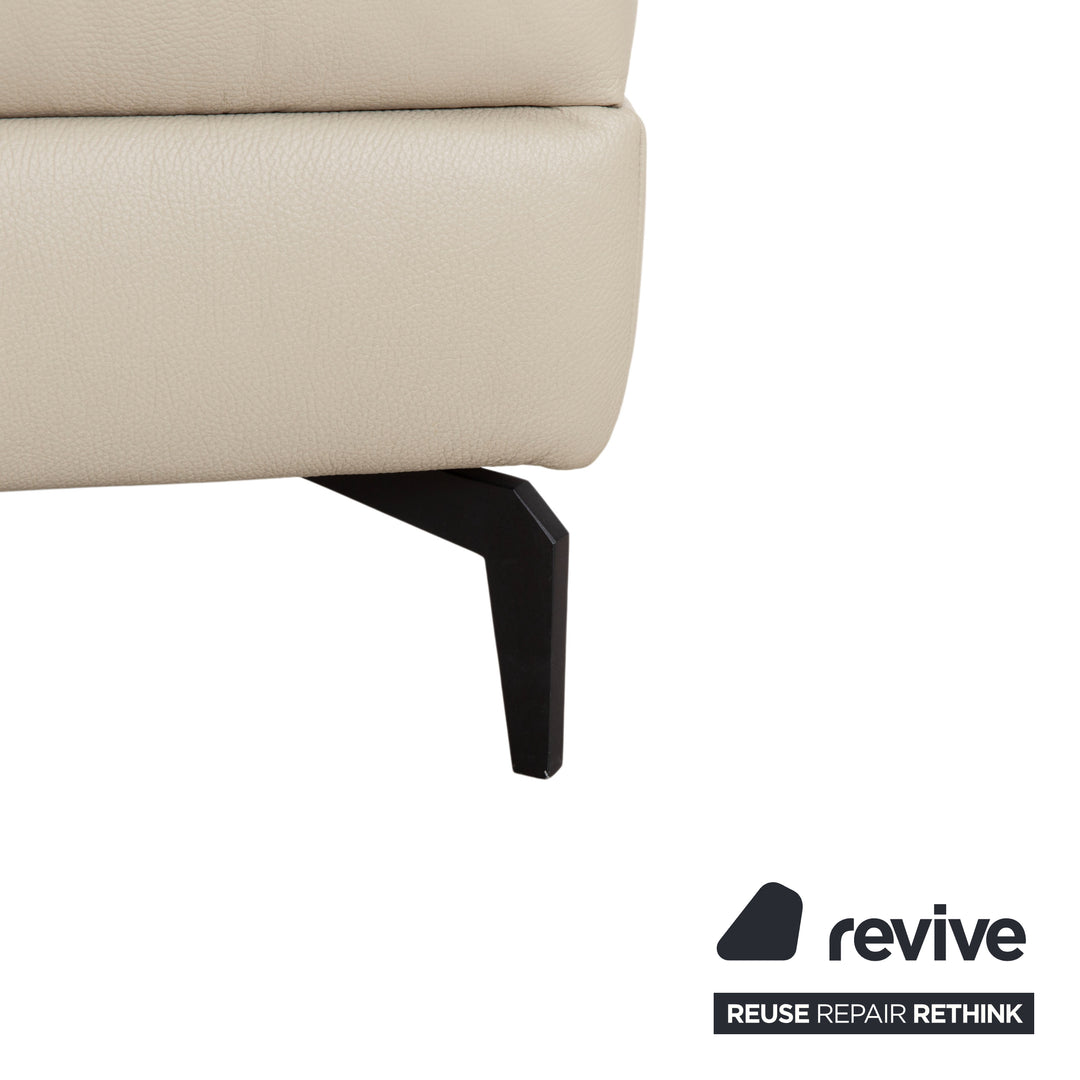 Willi Schillig Piedroo Canapé d'angle en cuir beige avec fonction électrique