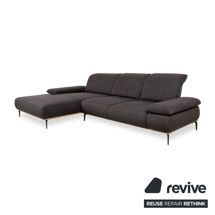Willi Schillig Run Fabric Corner Sofa Anthracite Sofa Couch Manual Function