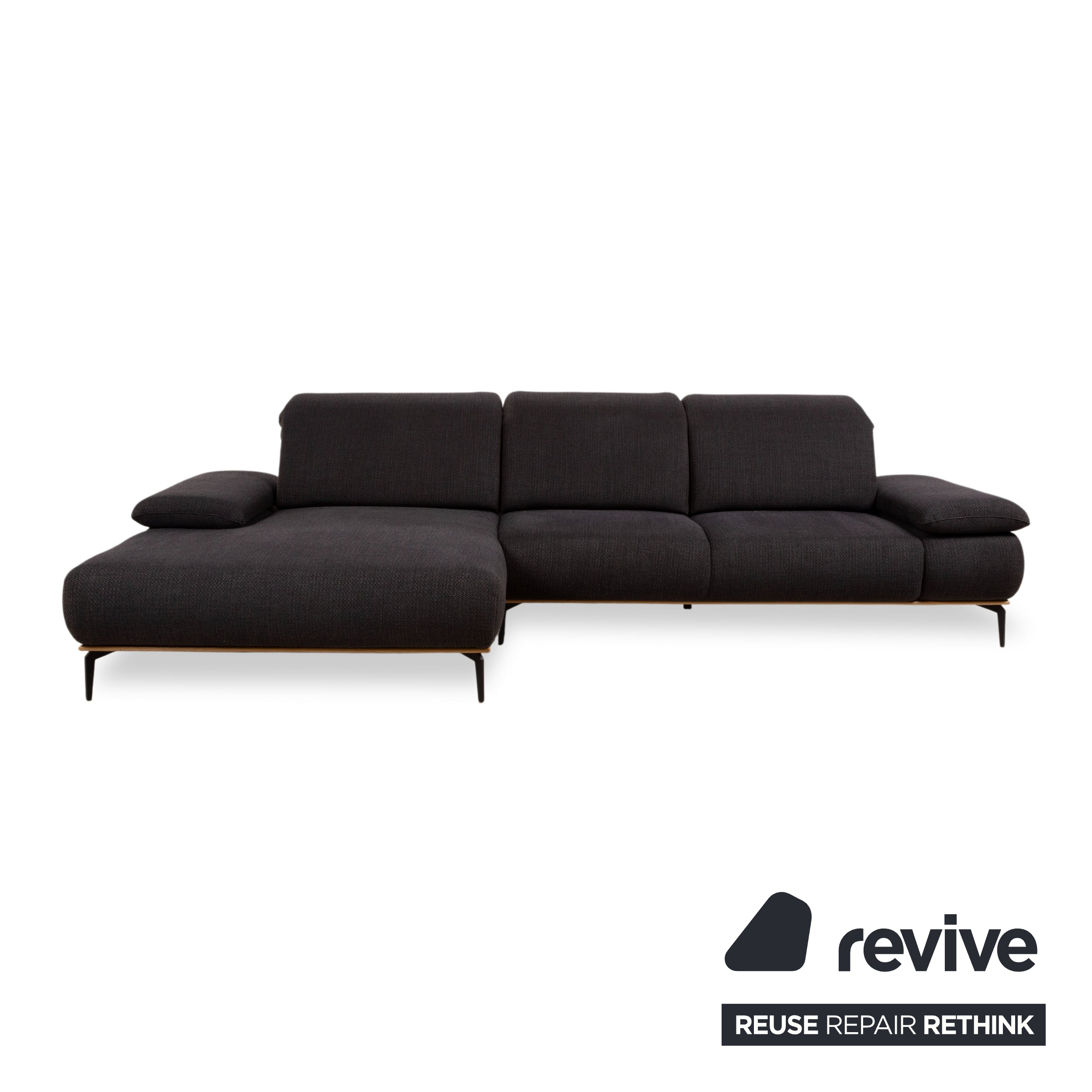 Willi Schillig Run Stoff Ecksofa Anthrazit Sofa Couch manuelle Funktion
