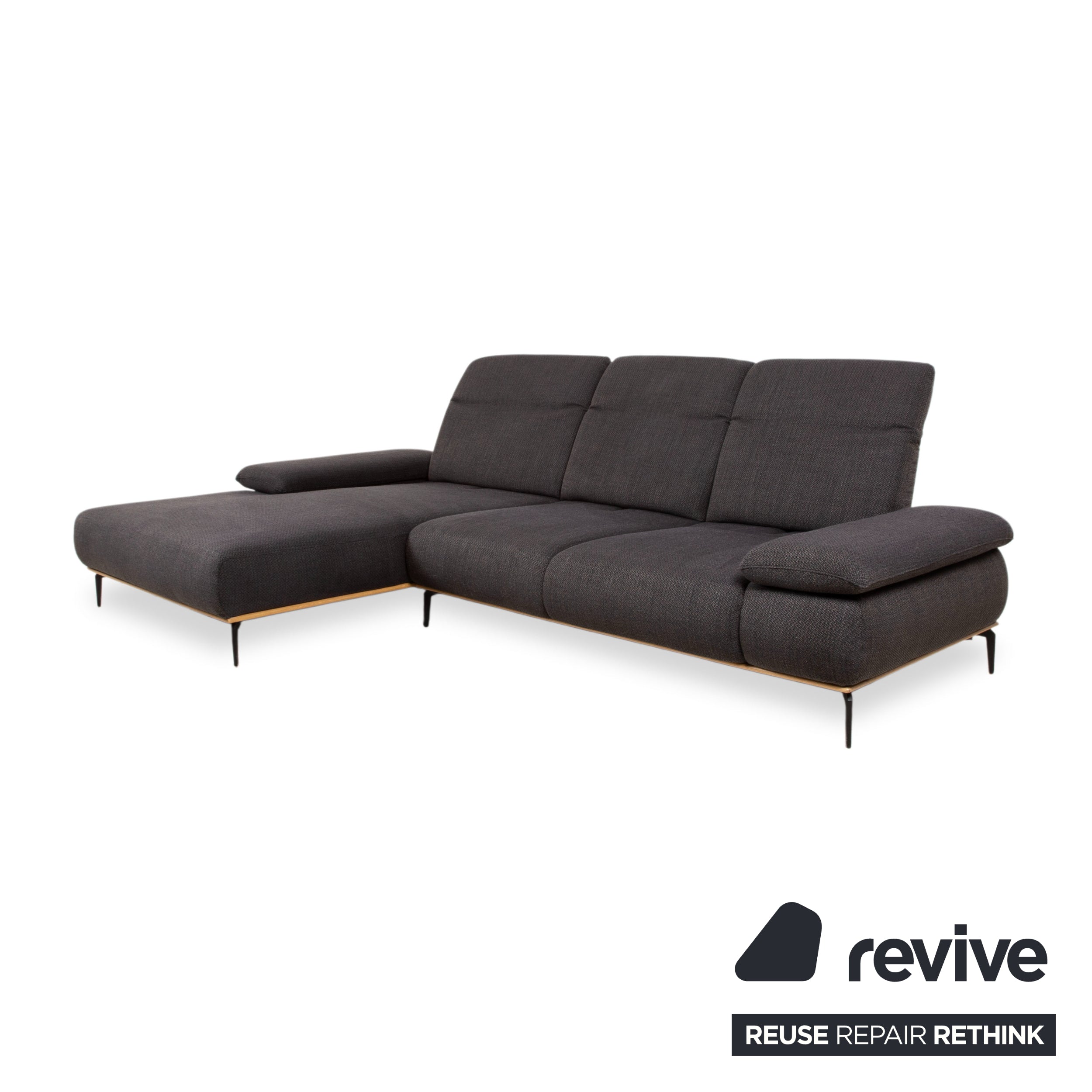 Willi Schillig Run Stoff Ecksofa Anthrazit Sofa Couch manuelle Funktion