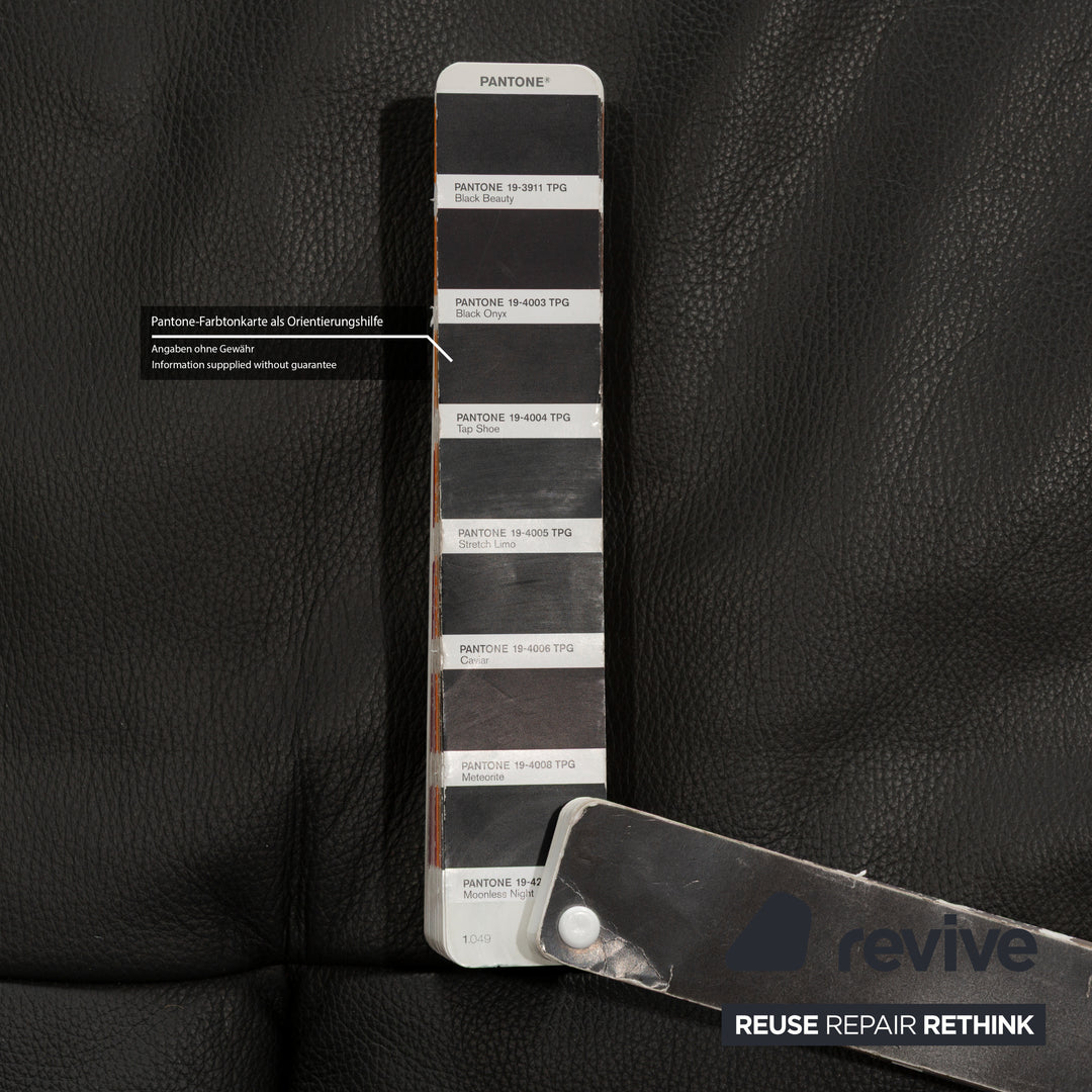 Willi Schillig Samiraa Leather Corner Sofa Black Récamière right Sofa Couch