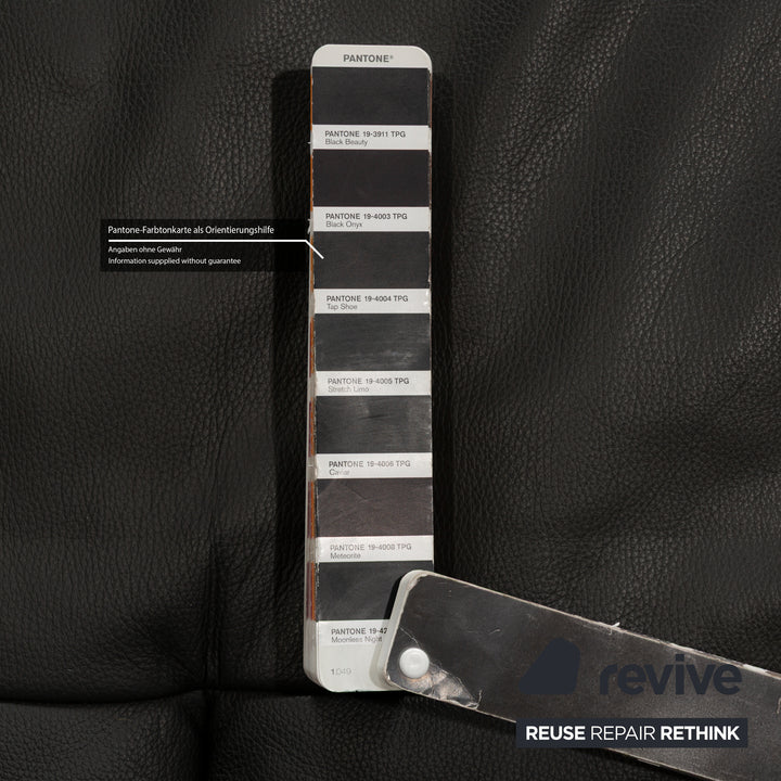 Willi Schillig Samiraa Leather Corner Sofa Black Récamière right Sofa Couch