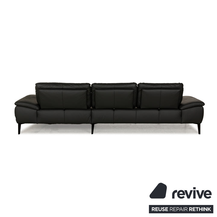 Willi Schillig Samiraa Leather Corner Sofa Black Récamière right Sofa Couch
