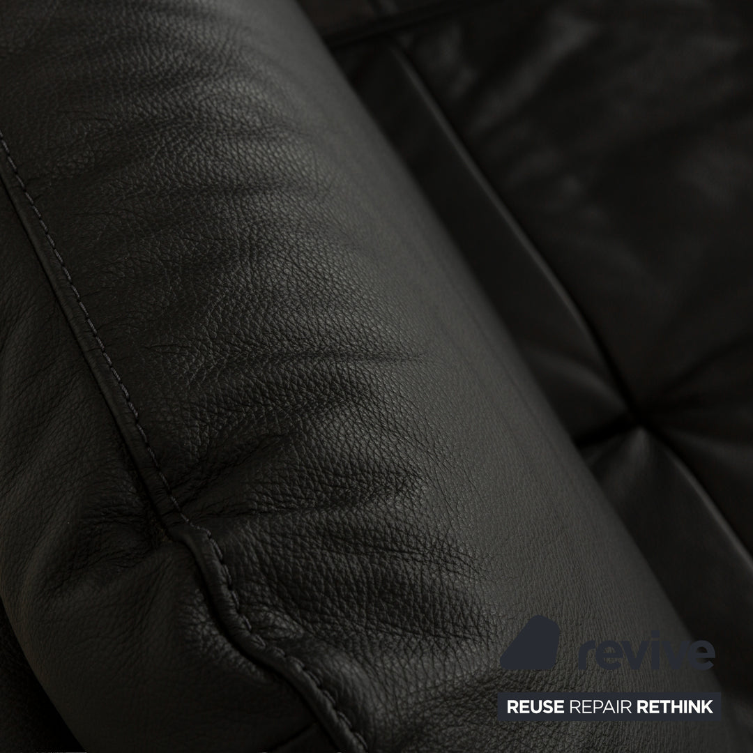 Willi Schillig Samiraa Leather Corner Sofa Black Récamière right Sofa Couch