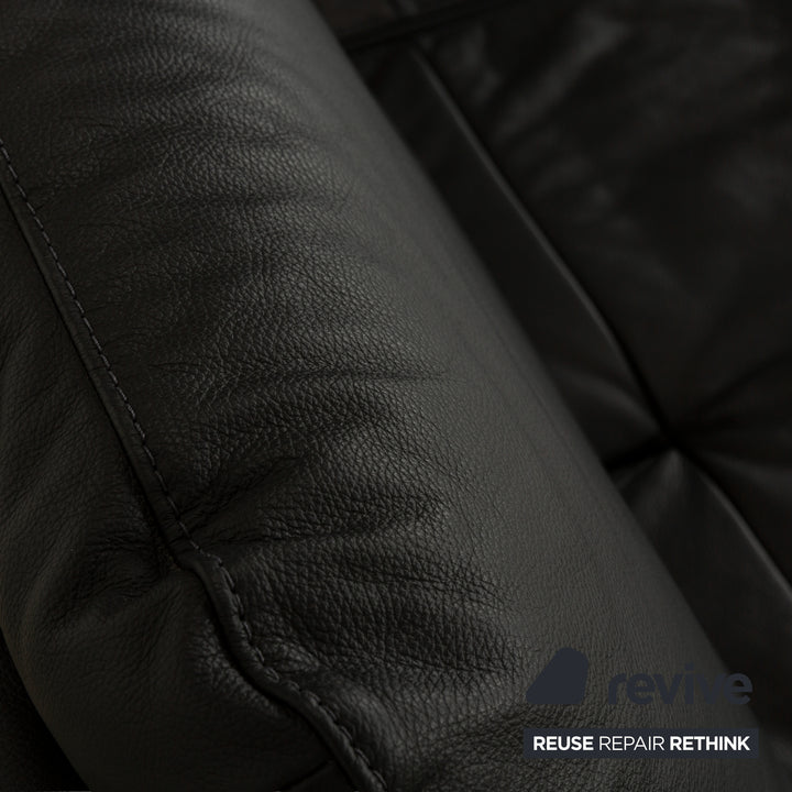 Willi Schillig Samiraa Leather Corner Sofa Black Récamière right Sofa Couch