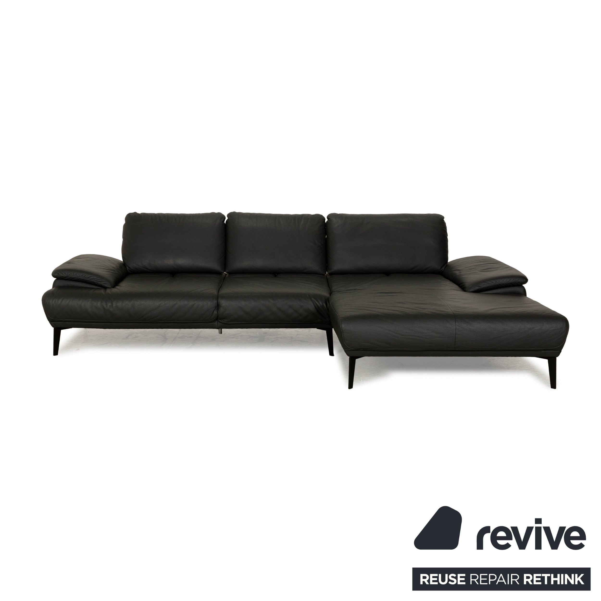 Willi Schillig Samiraa Leder Ecksofa Schwarz Récamière rechts Sofa Couch