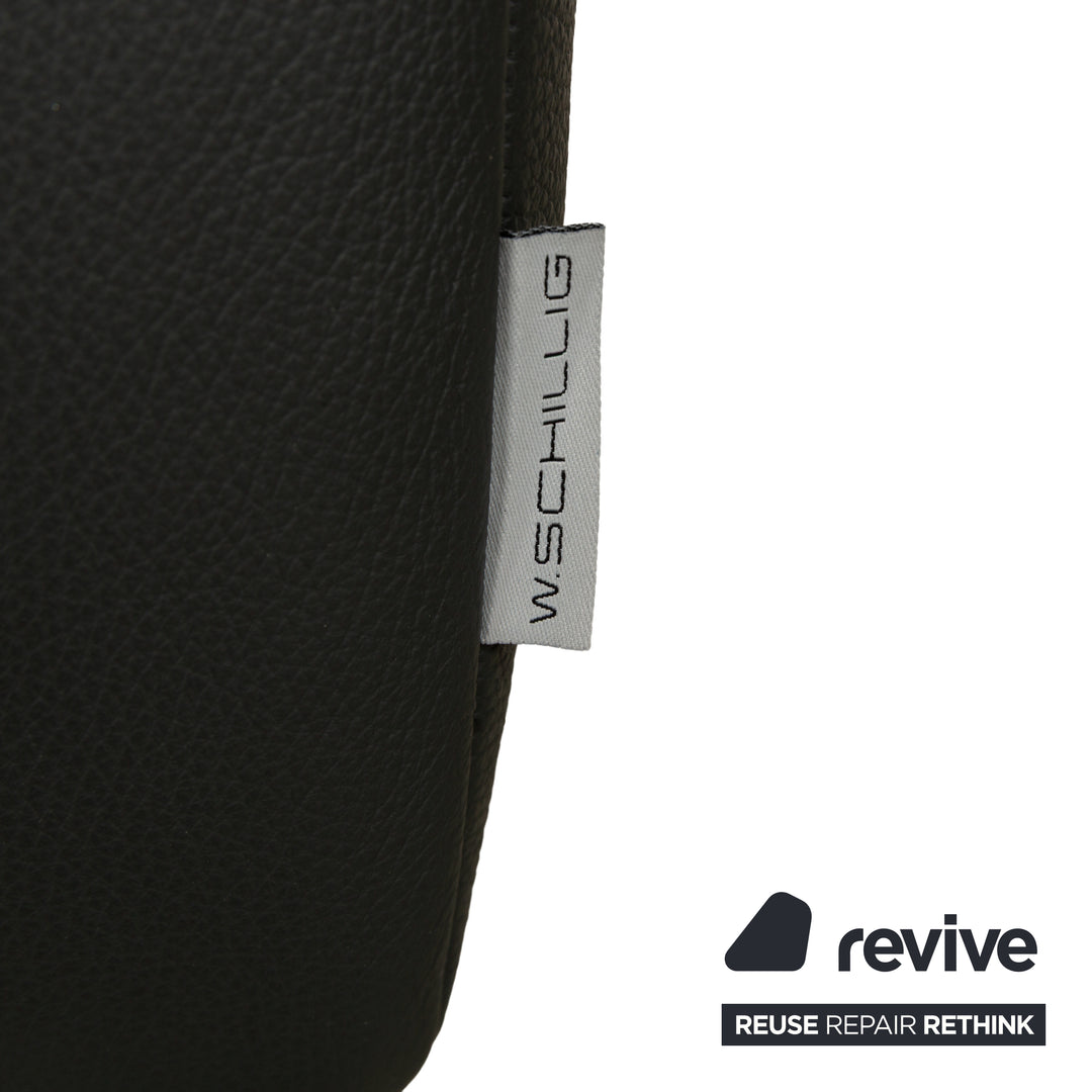 Willi Schillig Samiraa Leather Corner Sofa Black Récamière right Sofa Couch