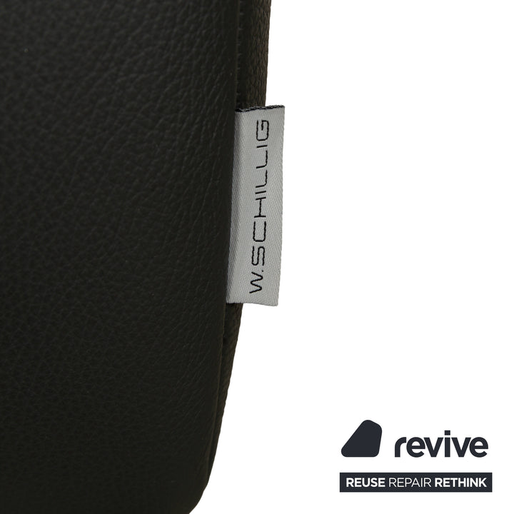 Willi Schillig Samiraa Leather Corner Sofa Black Récamière right Sofa Couch