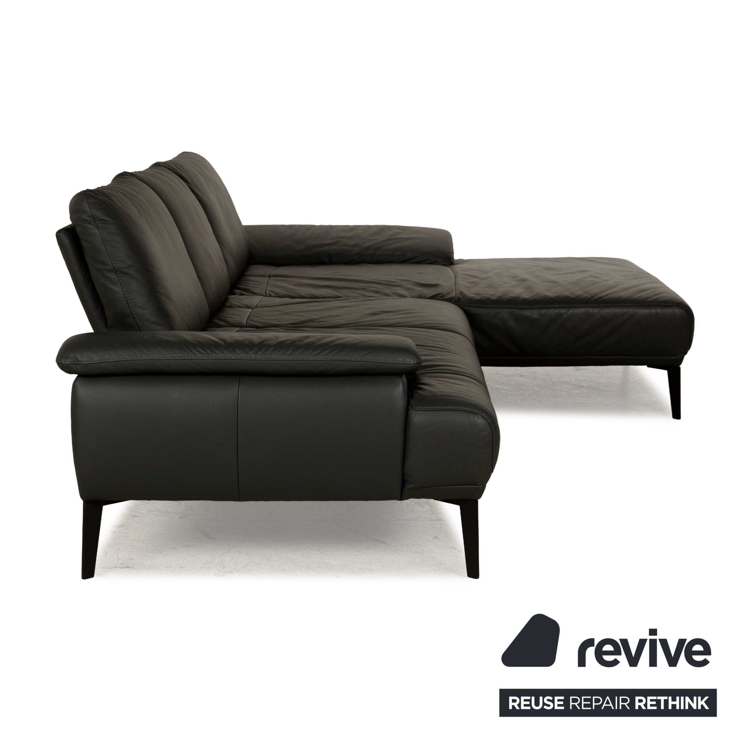 Willi Schillig Samiraa Leder Ecksofa Schwarz Récamière rechts Sofa Couch