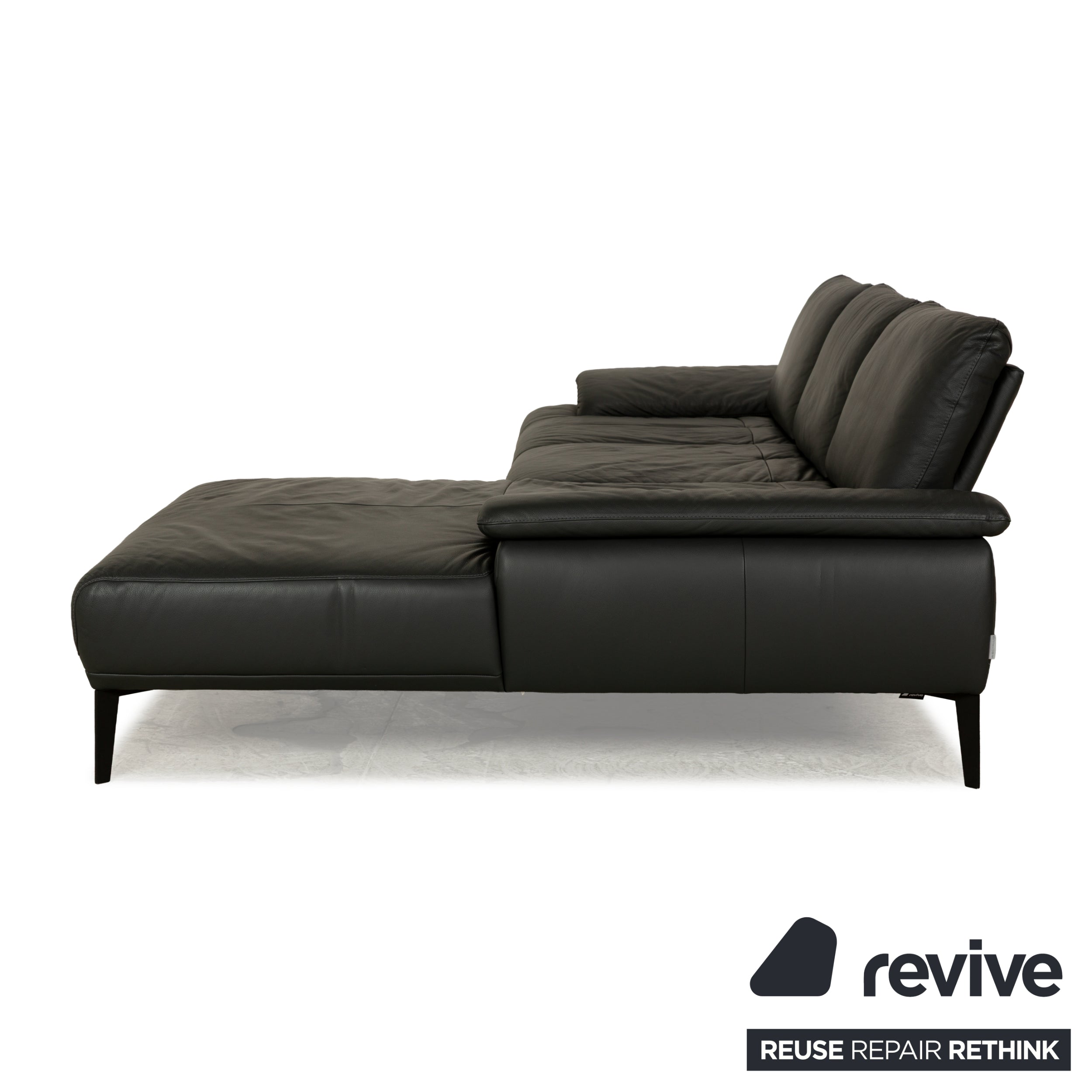 Willi Schillig Samiraa Leder Ecksofa Schwarz Récamière rechts Sofa Couch