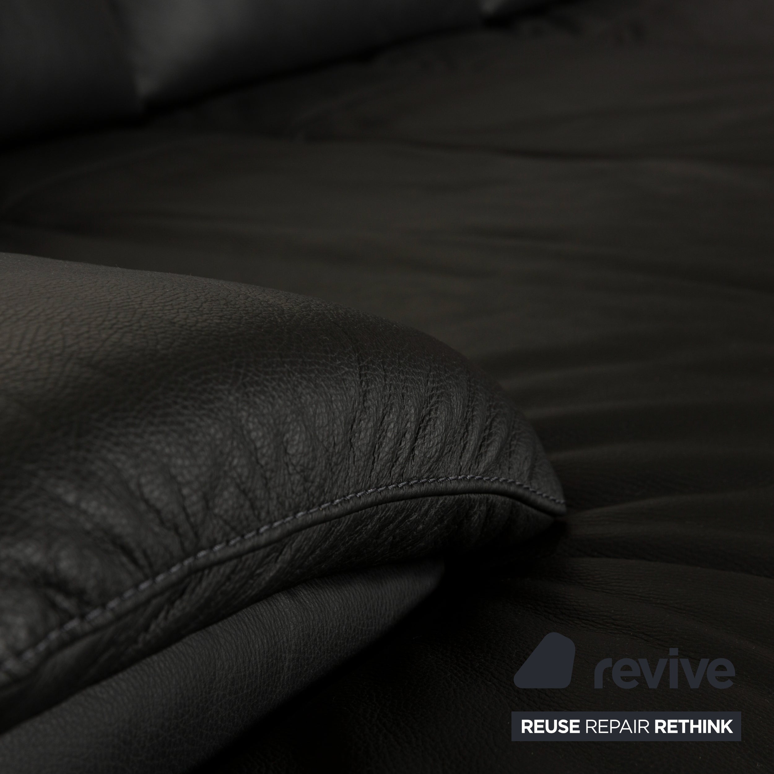 Willi Schillig Samiraa Leder Ecksofa Schwarz Récamière rechts Sofa Couch