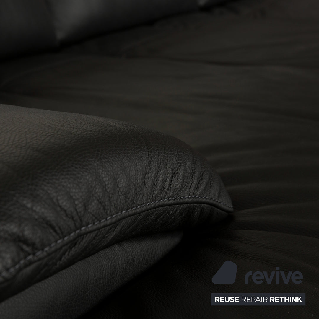 Willi Schillig Samiraa Leather Corner Sofa Black Récamière right Sofa Couch