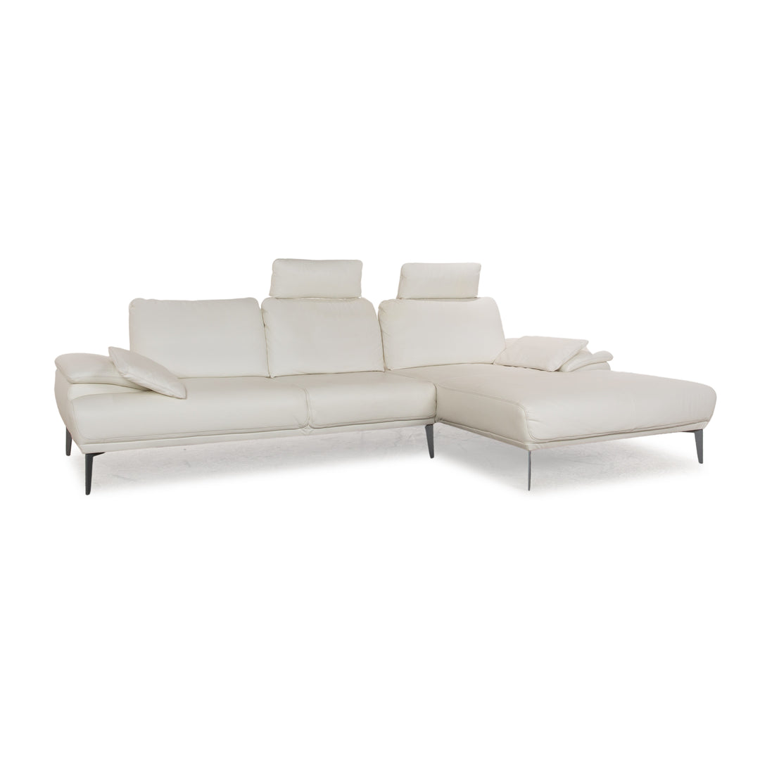 Willi Schillig Samiraa Leather Corner Sofa White Recamiere Right Sofa Couch manual function