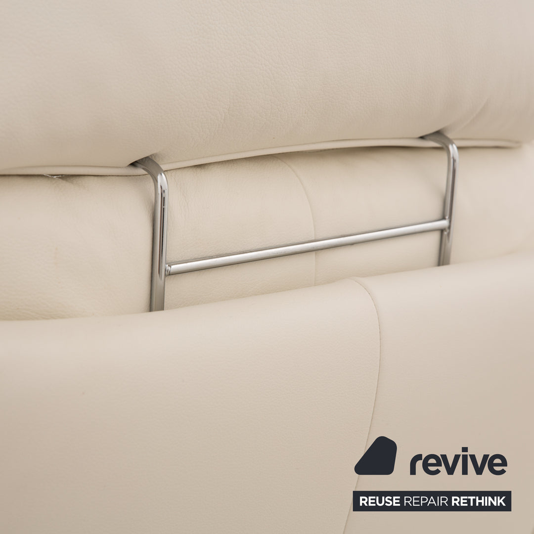 Willi Schillig Samiraa Leder Sofa Garnitur Weiß Recamiere Rechts Ecksofa Hocker Couch manuelle Funktion  Status