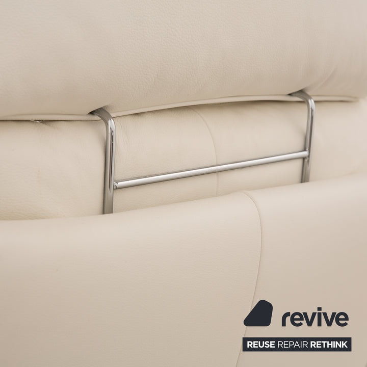 Willi Schillig Samiraa Leder Sofa Garnitur Weiß Recamiere Rechts Ecksofa Hocker Couch manuelle Funktion  Status